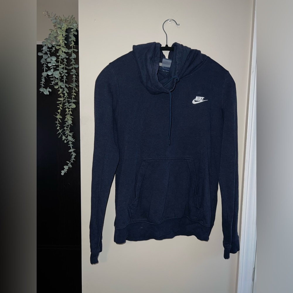 Nike women’s funnel neck hoodie in navy blue